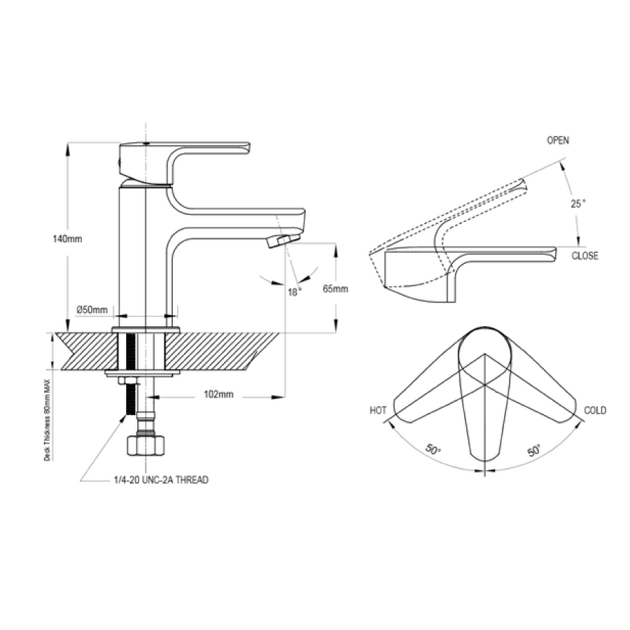 Vòi chậu lavabo nóng lạnh xả nhấn Moen - V21121