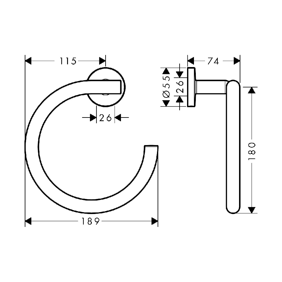 Vòng treo khăn HANSGROHE Logis Universal 41724