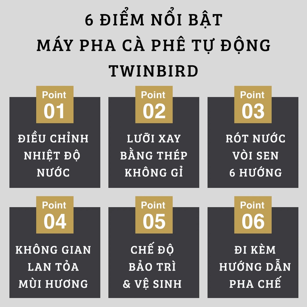 Máy Pha Cà Phê Tự Động Twinbird CM-D465B