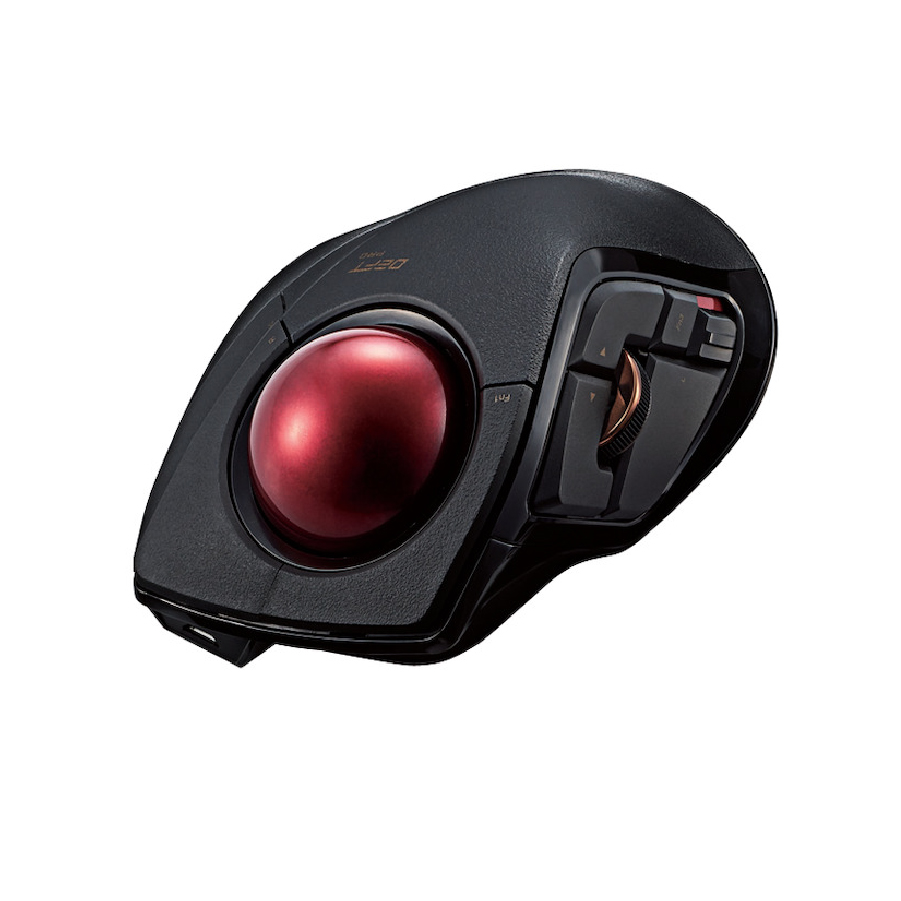ELECOM Wired/Wireless/Bluetooth Finger-Operated Trackball Mouse DEFT Pro M-DPT1MRBK