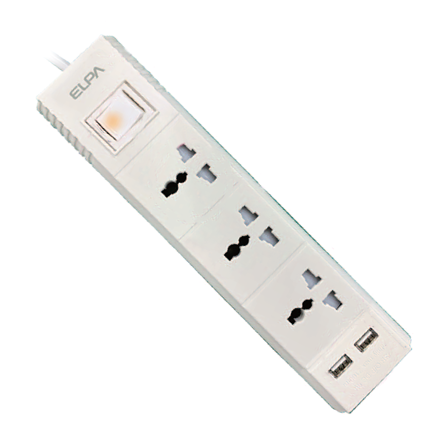 ELPA powertrip 3 way; 1 switch; 3m;  2xUSB ELPA ESU-VNC33