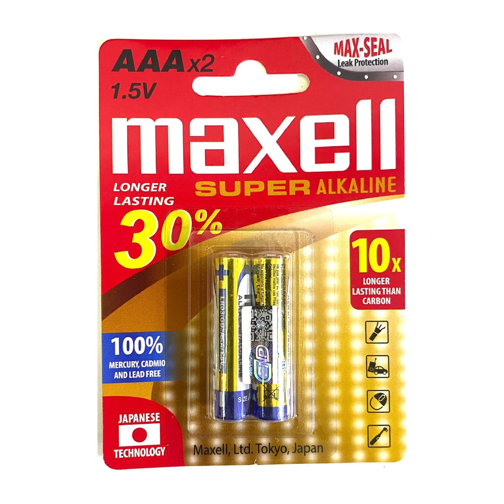 Pin Super Alkaline AAA vỉ 2 viên  MAXELL LR03AAAPRO