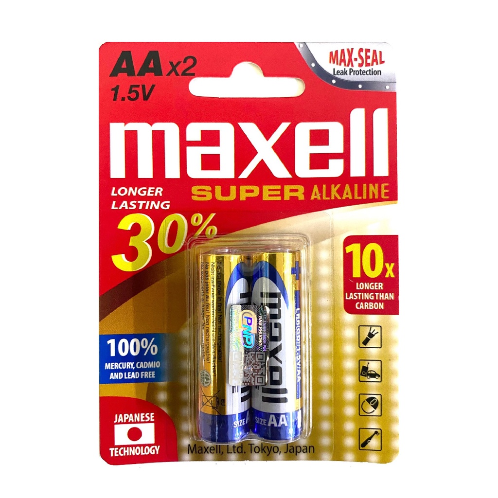 Pin Super Alkaline AA vỉ 2 viên MAXELL LR6AAPRO