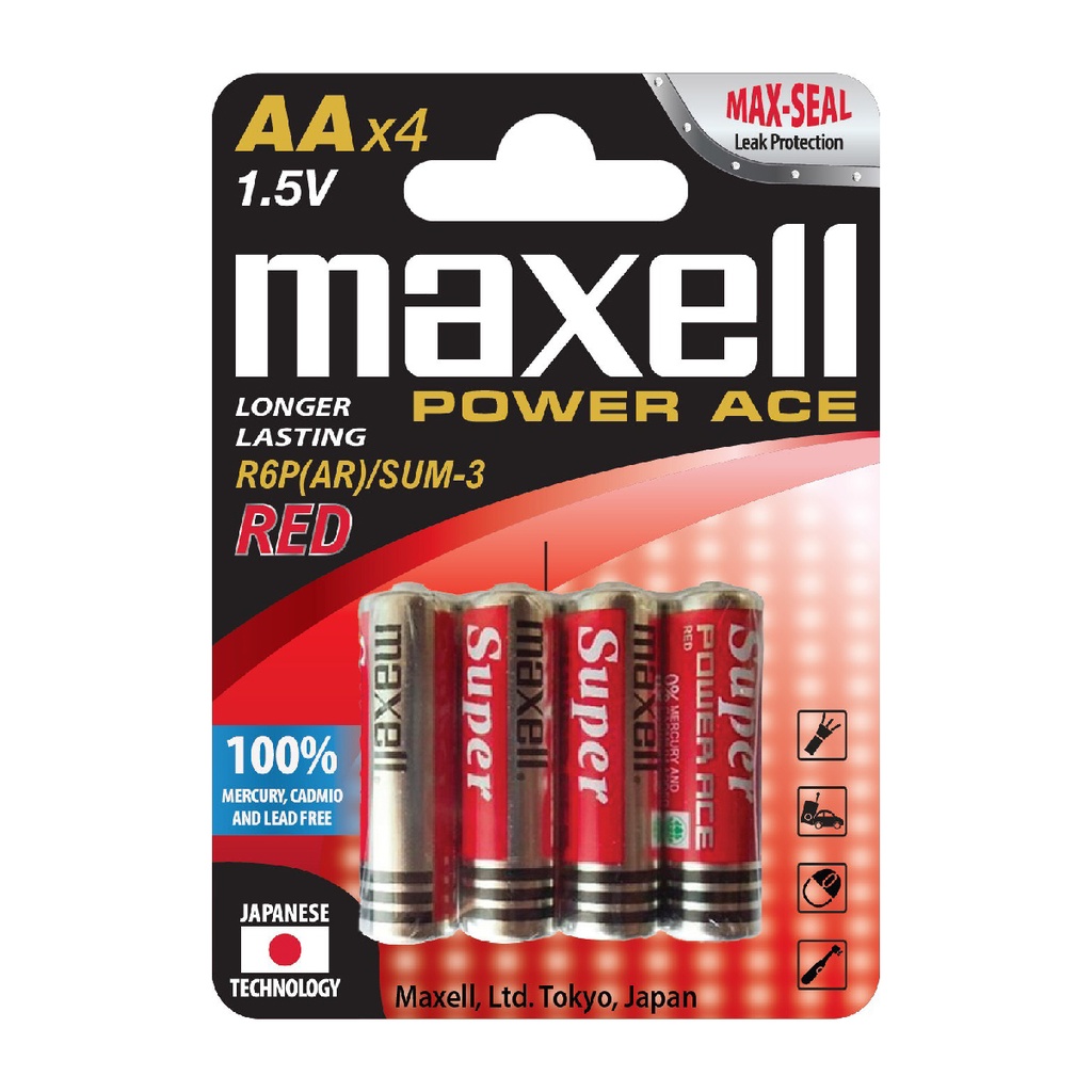 Pin Super Ace AA vỉ 4 viên MAXELL R6PARSUMPRO