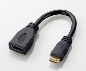 [AD-HDAC2BK] Cáp nối HDMI (A) - mini HDMI (C)  0.1m ELECOM AD-HDAC2BK