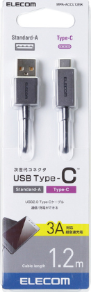 [MPA-ACCL12BK] Dây cáp USB chuẩn C (A-C), 1.2m ELECOM MPA-ACCL12BK