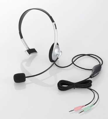 [HS-HP21SV] Tai nghe choàng đầu một bên tai có micro Elecom HS-HP21SV