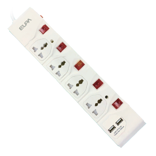 [ESU-VNI43] Ổ cắm 4 ổ điện; 5 công tắc; 3m; 2xUSB ELPA ESU-VNI43