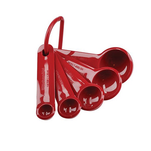 [KQG057OHERE] KITCHENAID Measuring Spoons Set of 5 Dishwasher Safe Nesting Spoons – Empire Red